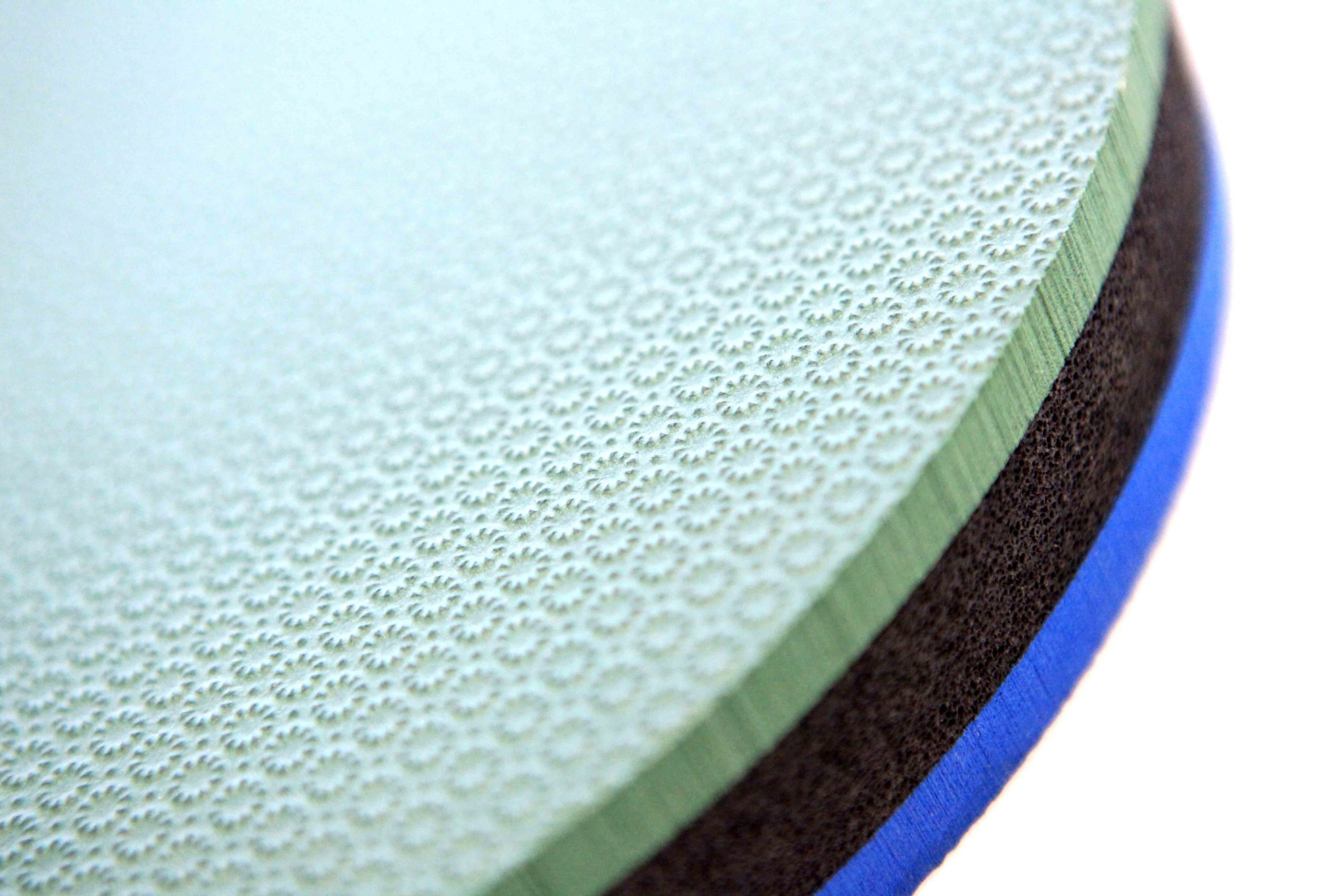 Foam embossing brings interesting texture to play equipment. laminated foam sheets and waterjet cut on cnc machine